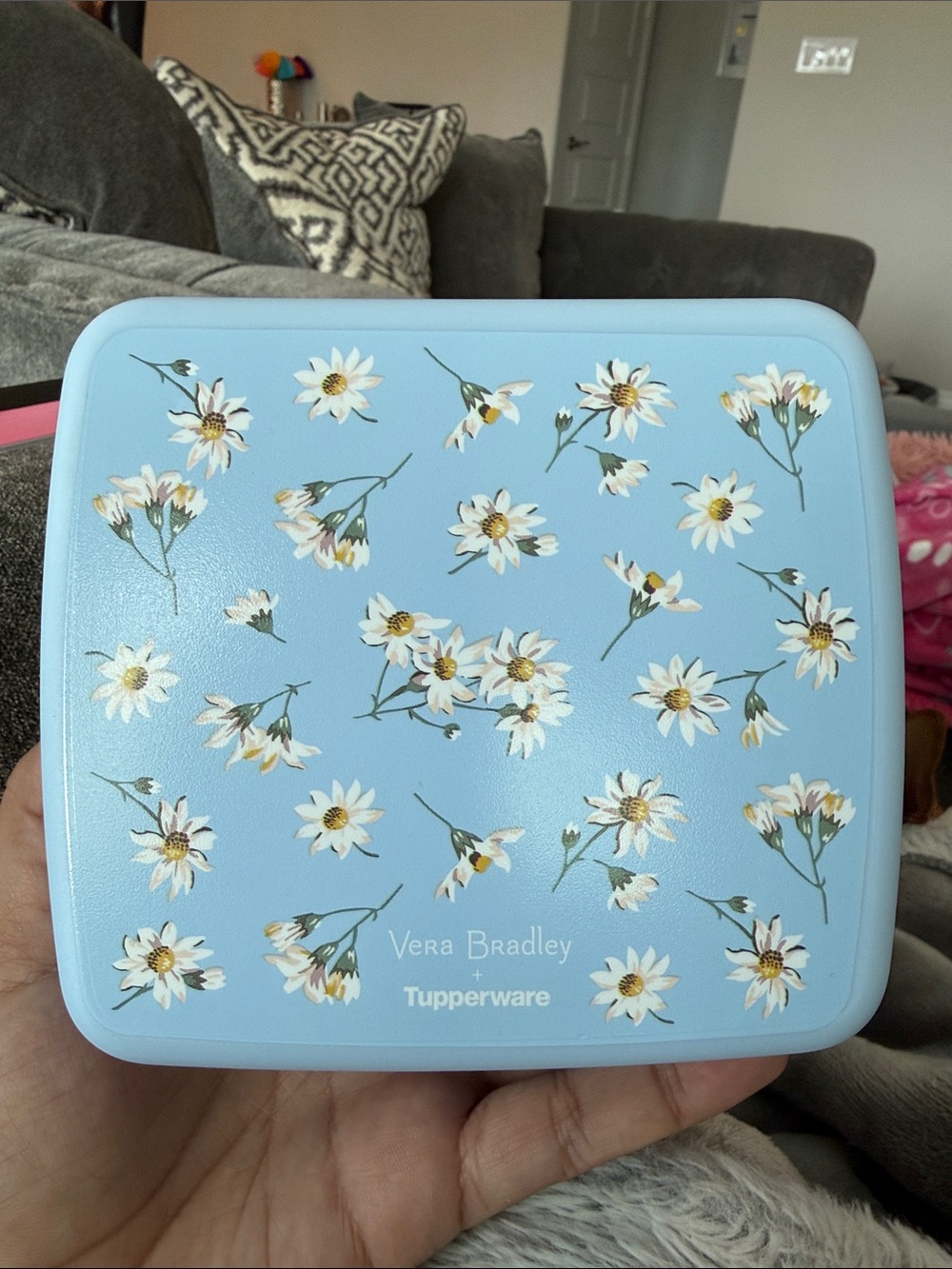 Vera Bradley Blue Floral Compact Lunch Case